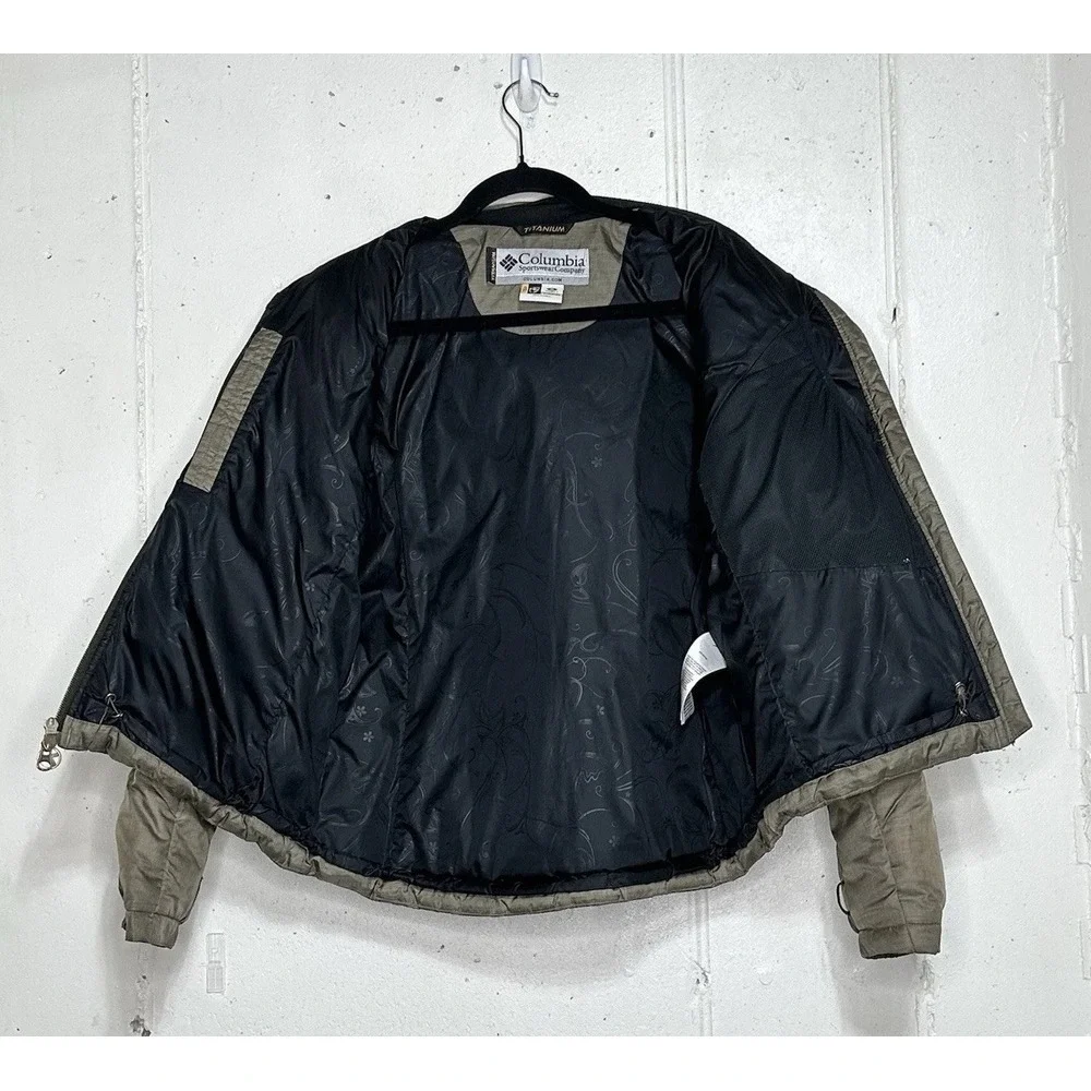 Columbia  Puffer Jacket Womens M Titanium Tech Down Insulated Interchange Bronze